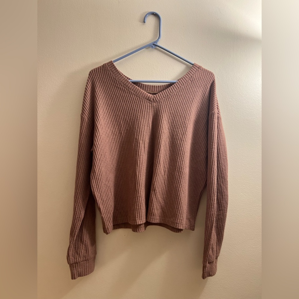 Aeropostale Reversible Waffle Knit Top
